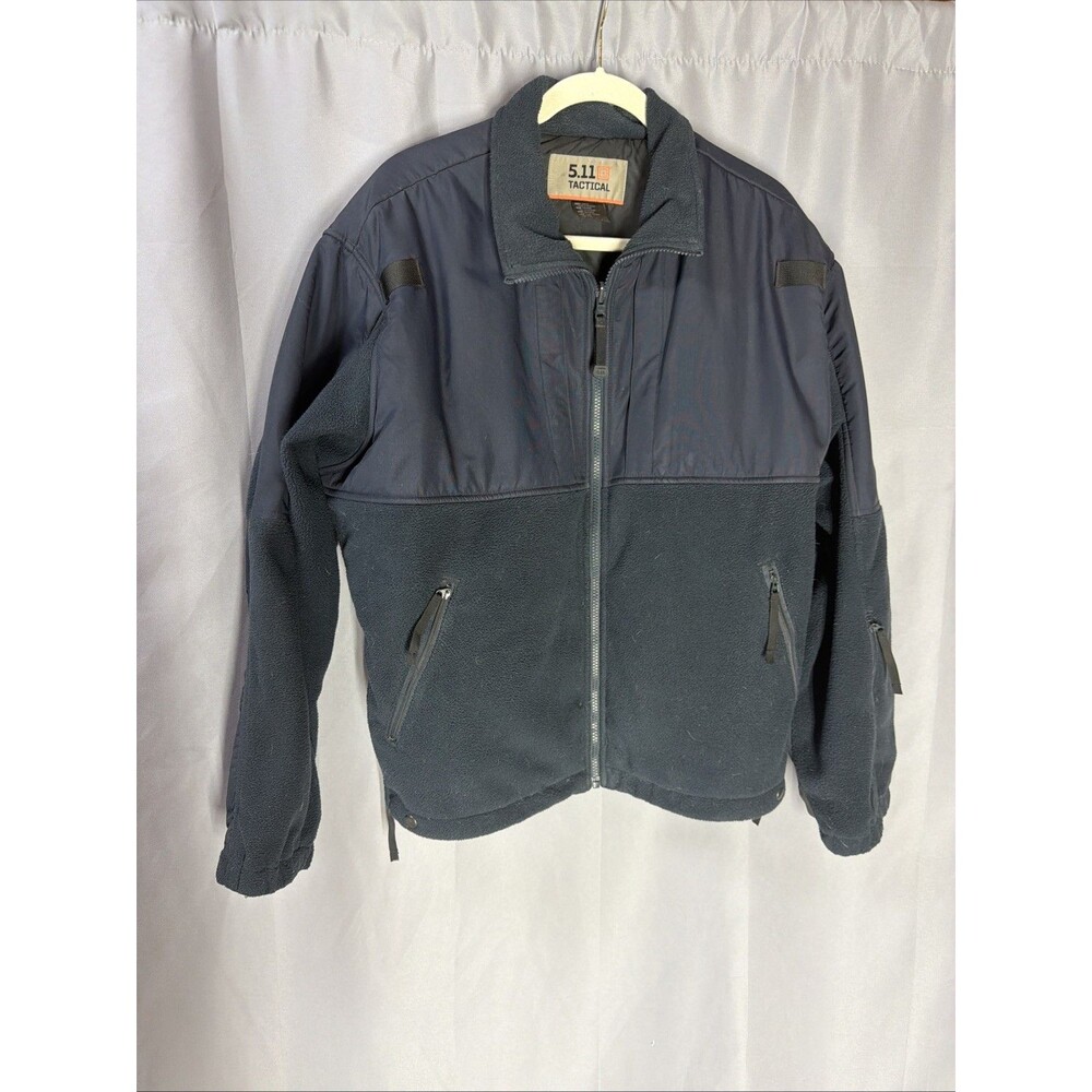 5.11 Tactical Jacket Mens Large Blue Fleece Lined Softshell Full Zip Outdoor